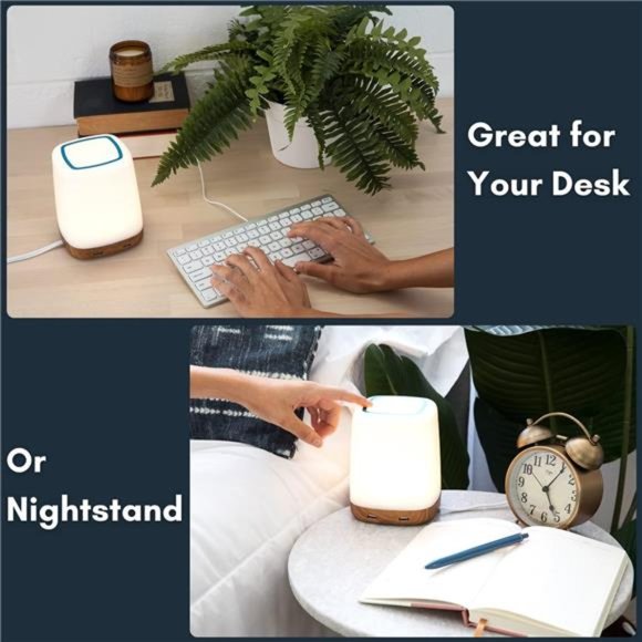 Small Bedside Lamp with USB Port (4 High Powered Ports) - Table Touch Lamp - Picture 3 of 5